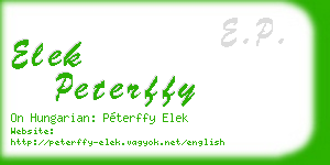 elek peterffy business card