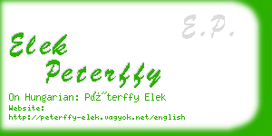 elek peterffy business card